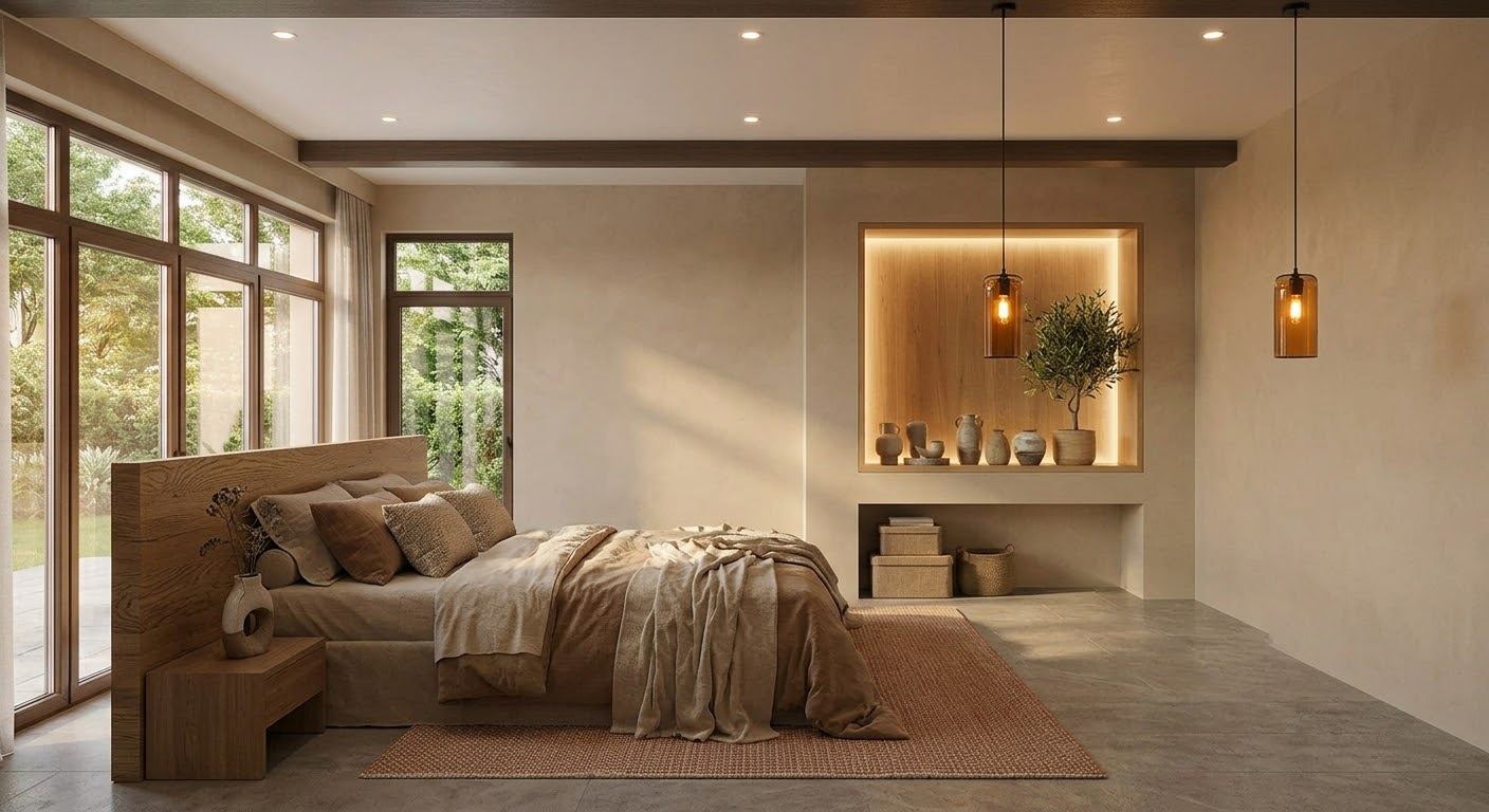 Dormitorio en tonos serene